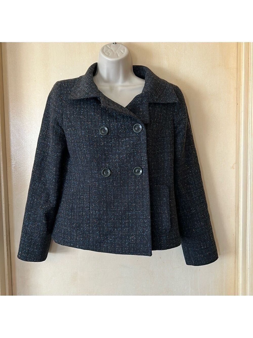 Pendleton grey multi color wool tweed blazer size 4